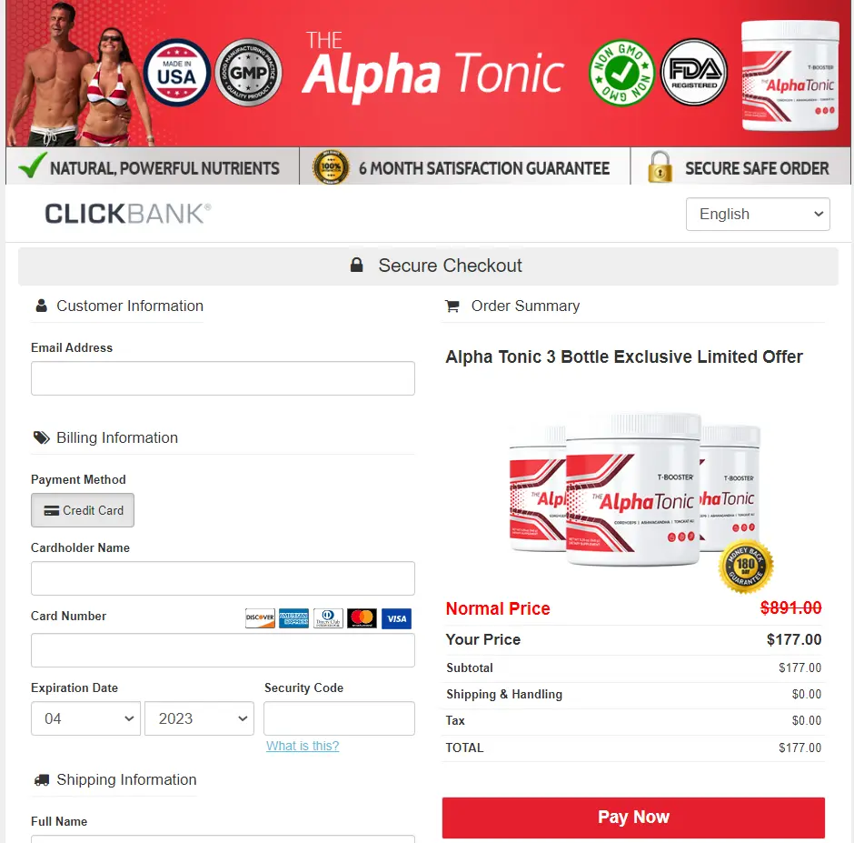 Alpha Tonic Alpha Tonic - Order Page